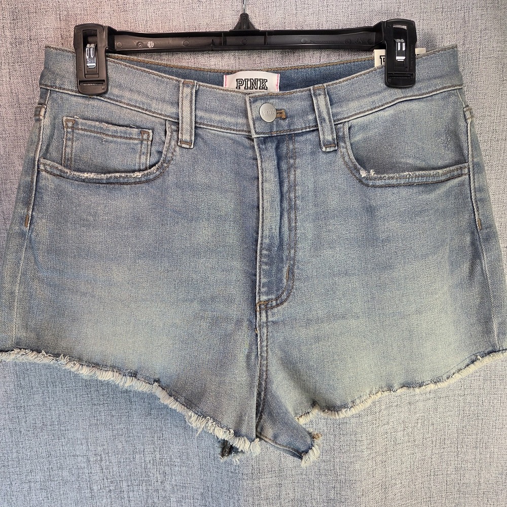 PINK by Victoria's Secret High Rise Cut Off Blue Jean Shorts Size 10 NWT Beach